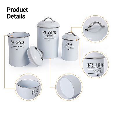 Canister Set for Kitchen Counter, for Flour, Sugar, Tea Storage, 125oz Total