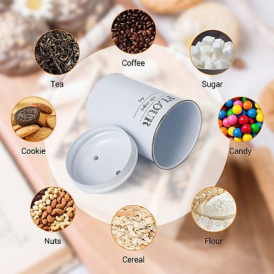 Canister Set for Kitchen Counter, for Flour, Sugar, Tea Storage, 125oz Total
