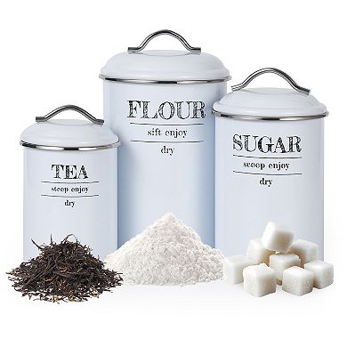Canister Set for Kitchen Counter, for Flour, Sugar, Tea Storage, 125oz Total