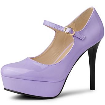 Women's Platform Mary Janes Pumps Ankle Strap Stiletto High Heels Dress Shoes