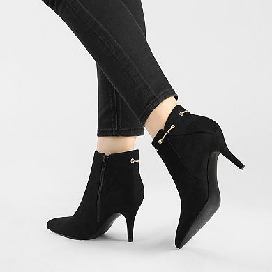 Women's Pointed Toe Side Zip Stiletto Heel Ankle Booties