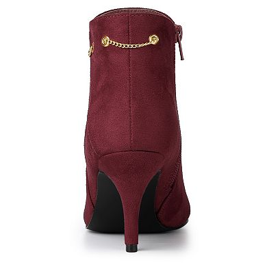 Women's Pointed Toe Side Zip Stiletto Heel Ankle Booties