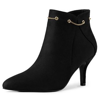 Women's Pointed Toe Side Zip Stiletto Heel Ankle Booties