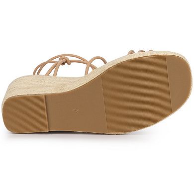 Women's Platform Strappy Wedges Heel Espadrille Wedge Sandals