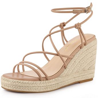 Women's Platform Strappy Wedges Heel Espadrille Wedge Sandals