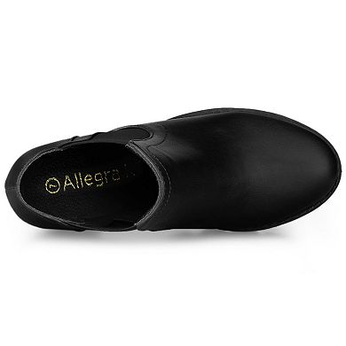 Women's Lug Sole Chunky Heel Chelsea Ankle Boots