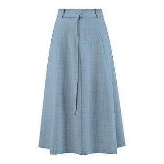 Women's A-Line Skirt with Pockets Elastic High Waist Maxi Skirt
