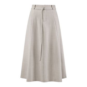Women's A-Line Skirt with Pockets Elastic High Waist Maxi Skirt