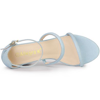 Women's Open Toe Ankle Strap Chunky Heels Sandals