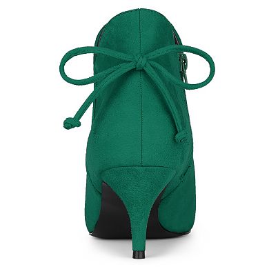 Women's Pointed Toe Kitten Heel Ankle Booties