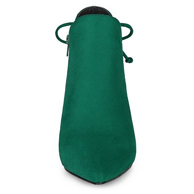 Women's Pointed Toe Kitten Heel Ankle Booties