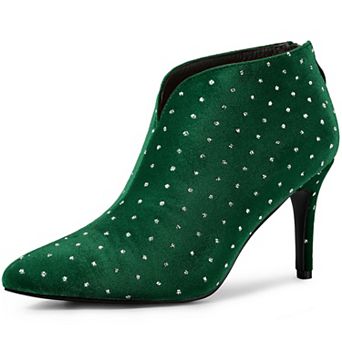 Women's V Shaped Pointed Toe Stiletto Heel Ankle Boots
