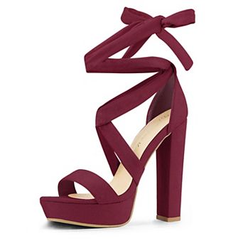 Women's Lace Up Platform Block Heel Sandals