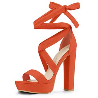 Women's Lace Up Platform Block Heel Sandals