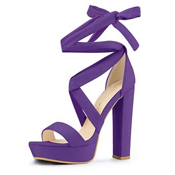 Women's Lace Up Platform Block Heel Sandals