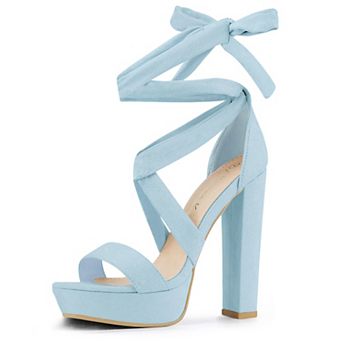 Women's Lace Up Platform Block Heel Sandals