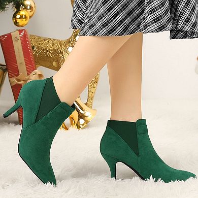 Women's Pointed Toe Stiletto Heel Chelsea Ankle Booties