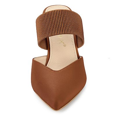 Women's Pointed Toe Elastic Strap Stiletto Heels Mules
