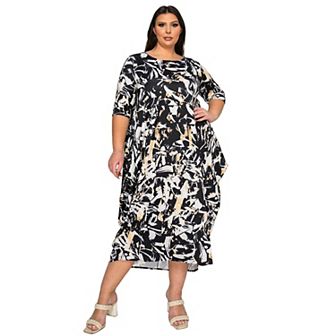 Plus Size Brielle Bubble Hem Pocket Dress