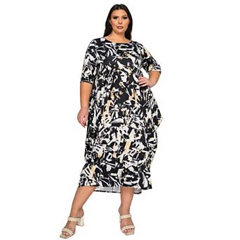 Plus Size Brielle Bubble Hem Pocket Dress