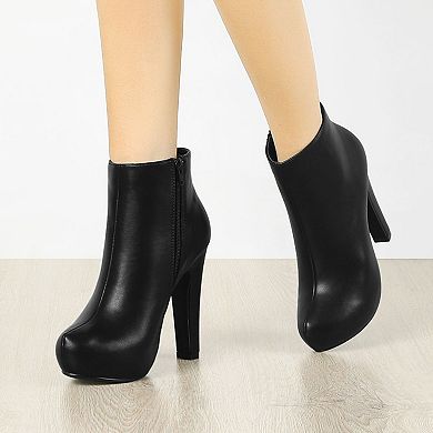 Women's Platform Chunky Heel Ankle Boots