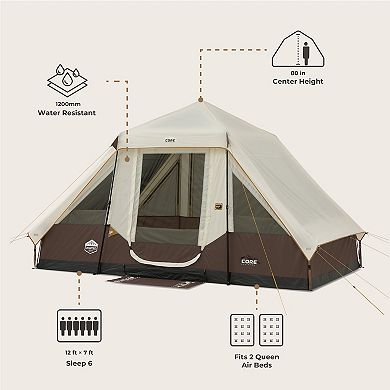 CORE® 6-Person Instant Pyramid Cabin Tent