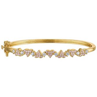 Junior Jewels 14k Gold Over Sterling Silver Heart Bangle Bracelet