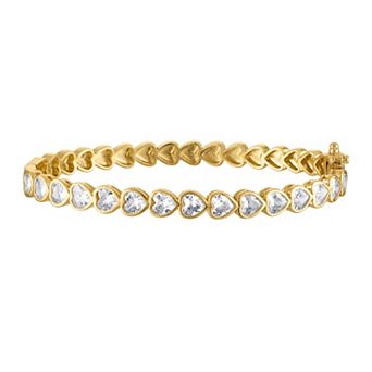 Kids' Junior Jewels 14k Gold Plated Cubic Zirconia Bangle Bracelet