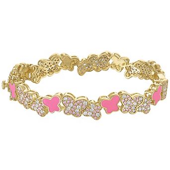 Junior Jewels Kids 14k Gold Plated Cubic Zirconia Butterfly Bracelet