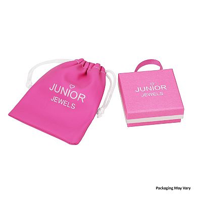 Kids' Junior Jewels 14k Gold Over Silver Heart Lab-Created Opal Leverback Earrings