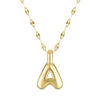 Junior Jewels 14k Gold Over Silver Bubble Initial Pendant Necklace