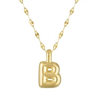 Junior Jewels 14k Gold Over Silver Bubble Initial Pendant Necklace