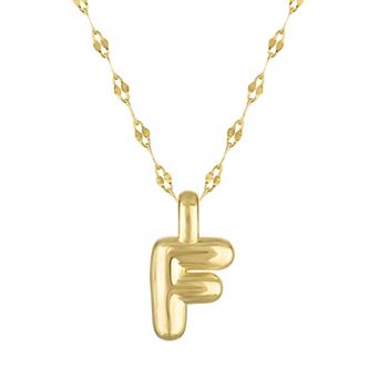 Junior Jewels 14k Gold Over Silver Bubble Initial Pendant Necklace