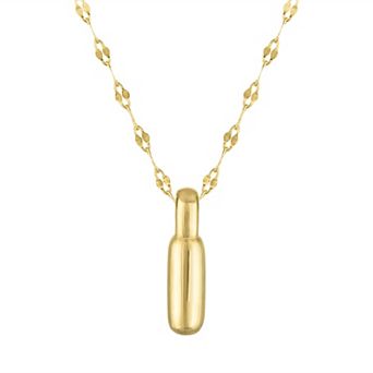 Junior Jewels 14k Gold Over Silver Bubble Initial Pendant Necklace