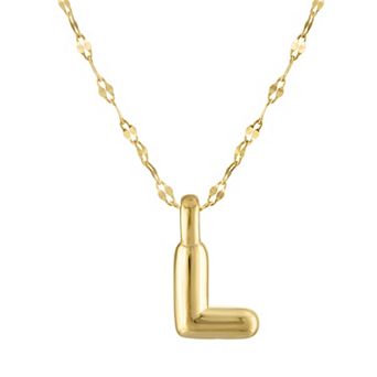 Junior Jewels 14k Gold Over Silver Bubble Initial Pendant Necklace
