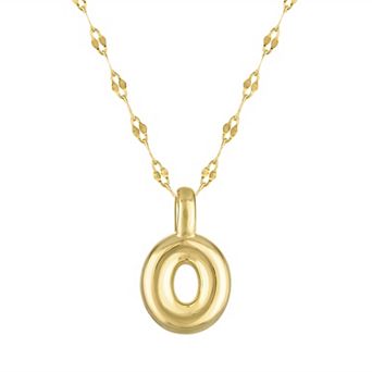 Junior Jewels 14k Gold Over Silver Bubble Initial Pendant Necklace
