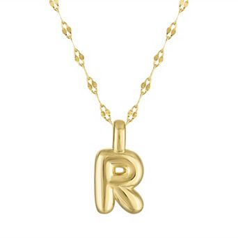 Junior Jewels 14k Gold Over Silver Bubble Initial Pendant Necklace