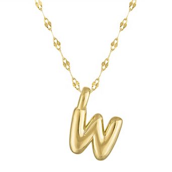 Junior Jewels 14k Gold Over Silver Bubble Initial Pendant Necklace