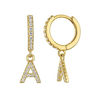 Kids' Junior Jewels 14k Gold Over Silver Initial Dangle Earrings