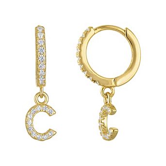 Kids' Junior Jewels 14k Gold Over Silver Initial Dangle Earrings