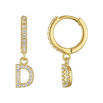 Kids' Junior Jewels 14k Gold Over Silver Initial Dangle Earrings