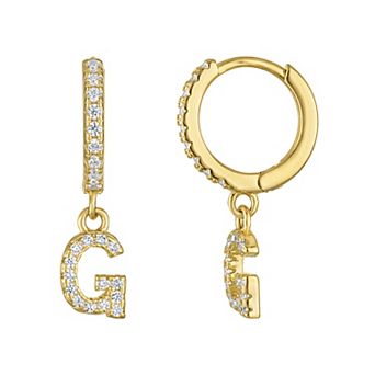 Kids' Junior Jewels 14k Gold Over Silver Initial Dangle Earrings