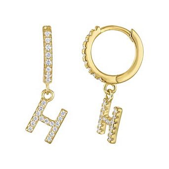 Kids' Junior Jewels 14k Gold Over Silver Initial Dangle Earrings