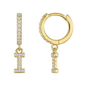 Kids' Junior Jewels 14k Gold Over Silver Initial Dangle Earrings