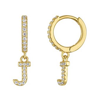 Kids' Junior Jewels 14k Gold Over Silver Initial Dangle Earrings