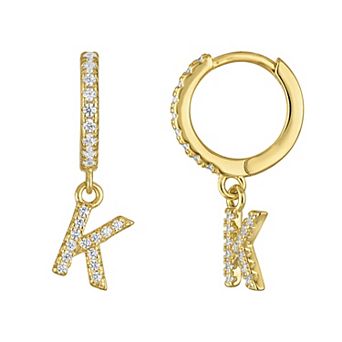 Kids' Junior Jewels 14k Gold Over Silver Initial Dangle Earrings