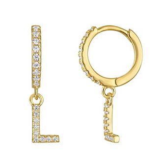 Kids' Junior Jewels 14k Gold Over Silver Initial Dangle Earrings
