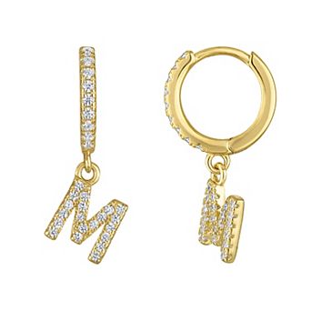 Kids' Junior Jewels 14k Gold Over Silver Initial Dangle Earrings