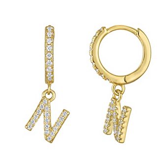 Kids' Junior Jewels 14k Gold Over Silver Initial Dangle Earrings