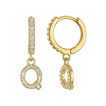 Kids' Junior Jewels 14k Gold Over Silver Initial Dangle Earrings